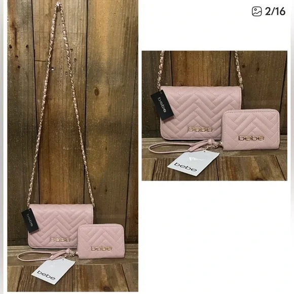 bebe Pink Crossbody Bag Set - Picture 1 of 4